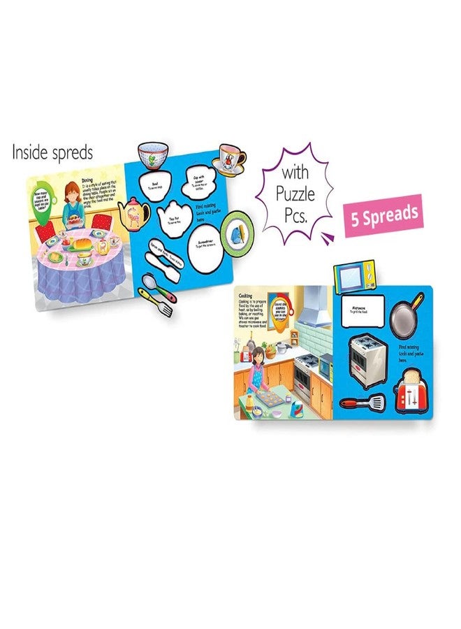 BRIJBASI Hello Friend Kitchen Cook and Dine Tool Kit Set for Girl with Interactive Fun Puzzles of 5 Colourful Spreads, 4+ Yrs - Image 5